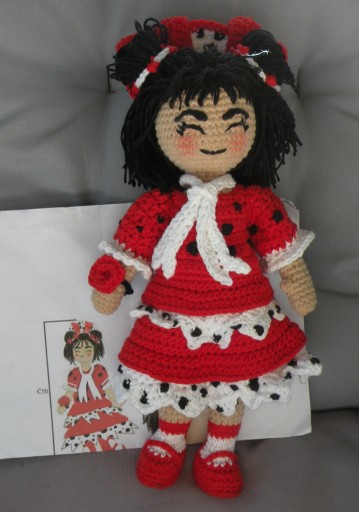 Zdjęcie oferty: Biedronka lalka amigurumi hiszpańska 25 cm
