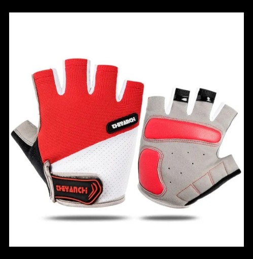 Zdjęcie oferty: Rękawice Half Finger silikon Black-Red-Grey L