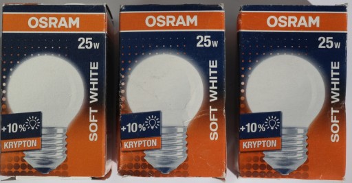 Zdjęcie oferty: 3x Żarówka tradycyjna żarowa OSRAM KRYPTON 25W