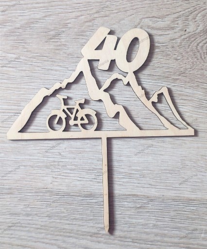 Zdjęcie oferty: Topper na tort, góry,rower 40 urodziny 