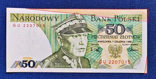 Zdjęcie oferty: 50 zł 1988r. ŚWIERCZEWSKI UNC. Destrukt