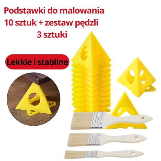 Zdjęcie oferty: Podkładki trójkąt stojaki malarskie 10szt +3pędzle