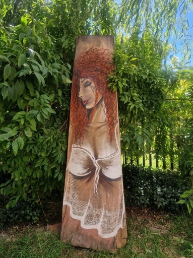 Zdjęcie oferty: Obraz ręcznie malowany na drewnie – „Ruda w bieli”