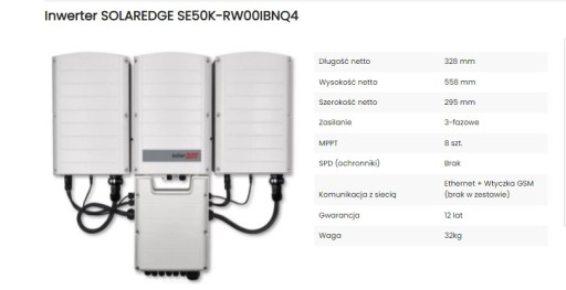 Zdjęcie oferty: Solaredge 50KW 