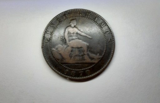 Zdjęcie oferty: Hiszpania 5 CENTYMÓW 1870