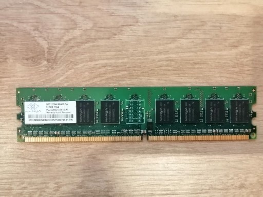 Zdjęcie oferty: RAM Nanya NT512T64U88A0F-5A 512MB 1Rx8 ddr2 