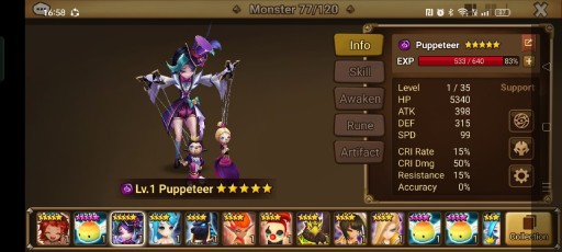 Zdjęcie oferty: Summoners War 1xLD (Zenisek Dark Pupeter) starter