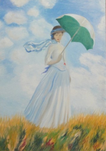 Zdjęcie oferty: Obraz olejny Claude Monet - kobieta z parasolką
