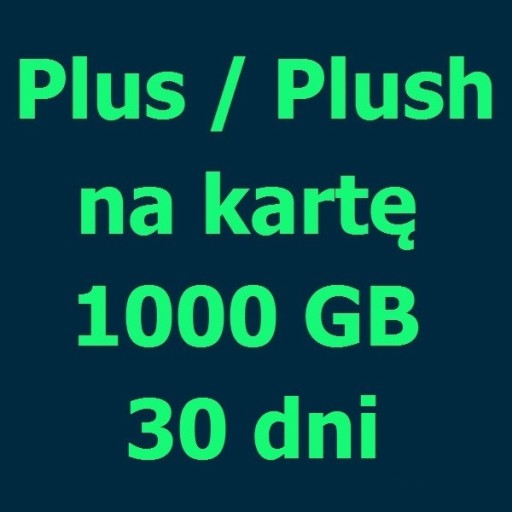 Zdjęcie oferty: INTERNET 1000 GB PLUS PLUSH NA KARTĘ KOD NA 30 DNI