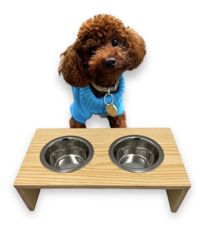 Zdjęcie oferty: Miska dla psa na drewnianym stojaku (M) średni psy