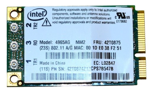 Zdjęcie oferty: Karta WiFi Hp Hp nc6400 6910p INTEL 4965AG MM2