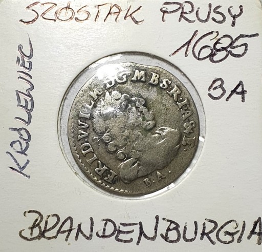 Zdjęcie oferty: Szóstak 1685 B.A. KRÓLEWIEC, Prusy-Brandenburgia