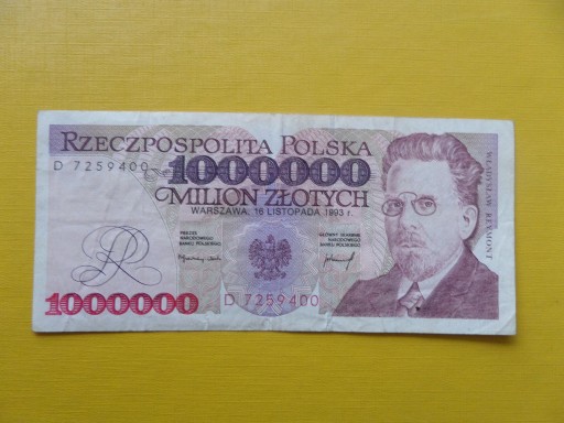 Zdjęcie oferty: Milion złotych Reymont 1000000 zł 1993 SERIA D