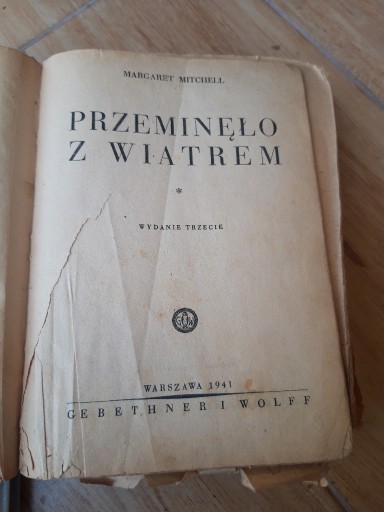 Zdjęcie oferty: M.Mitchell, Przeminęło z wiatrem, Warszawa 1941