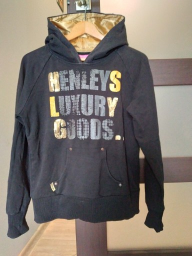 Zdjęcie oferty: Czarna bluza damska z kapturem Henleys r. L