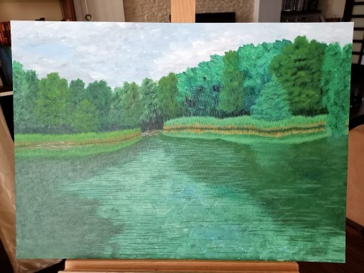 Zdjęcie oferty: Obraz akrylowy 70x50 cm pejzaż jezioro duży