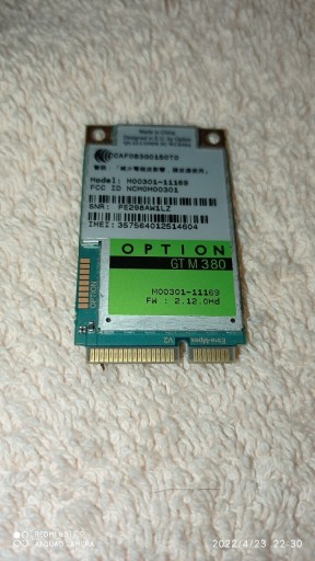 Zdjęcie oferty: Option GTM 380 modem GSM, GPS, PCI E Mini Card.