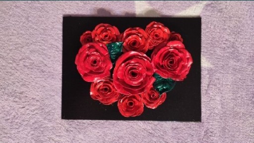 Zdjęcie oferty: Róże, rękodzieło, serce, obraz 