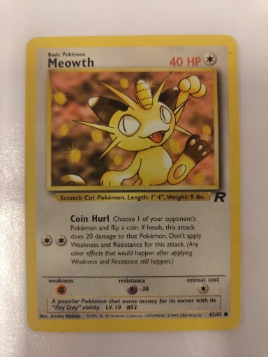 Zdjęcie oferty: Pokemon Karta TCG Meowth 62/82 Team Rocket