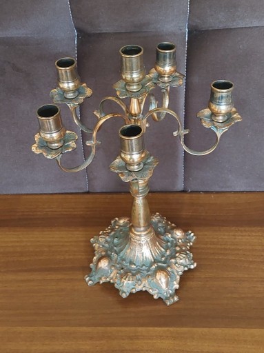 Zdjęcie oferty: Kandelabr Mosiężny Pięcioramienny. Sześcioświecowy. 