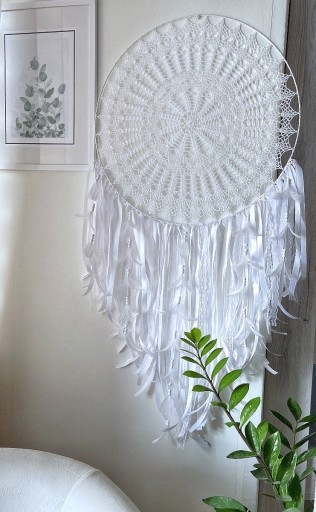 Zdjęcie oferty: Biały  łapacz snów handmade ręcznie robiony 50
