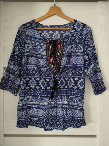 Zdjęcie oferty: luźna bluzka M/L wzór nadruk hippie aztecki haft