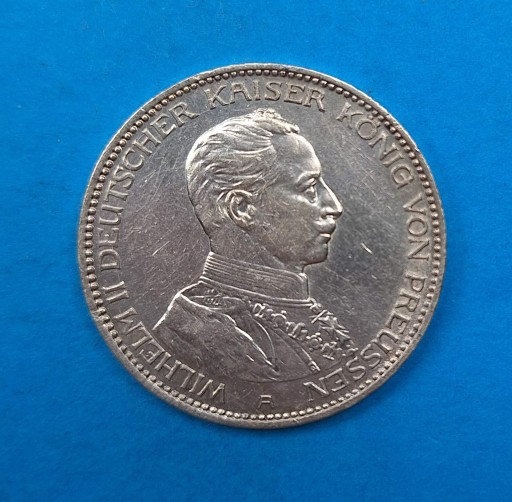 Zdjęcie oferty: Niemcy, Prusy 3 marki 1914, Wilhelm II, Ag 0,900
