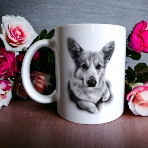 Zdjęcie oferty: Kubek biały ceramiczny Corgi rasy psów