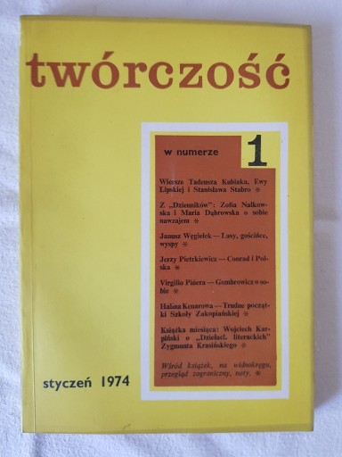 Zdjęcie oferty: Twórczość nr 342 (1/1974) Dzienniki