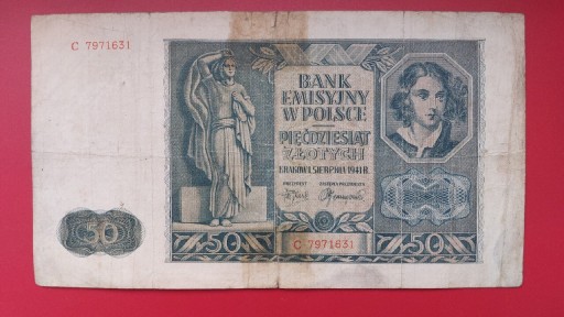 Zdjęcie oferty: Banknot 50 zł 1941r. Seria C