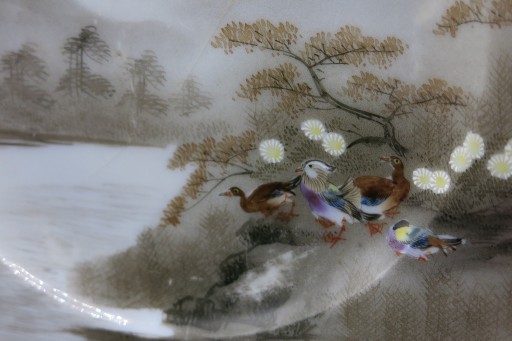Zdjęcie oferty: Antyk japoński talerz malowany ręcznie ptaki meiji