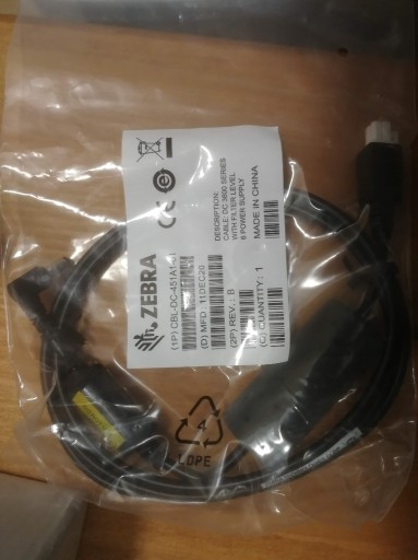 Zdjęcie oferty: Kabel zasilający Zebra CBL-DC-451A1-01