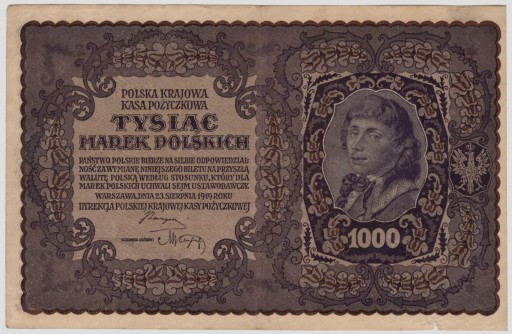 Zdjęcie oferty: II RP - 1000 marek polskich 1919