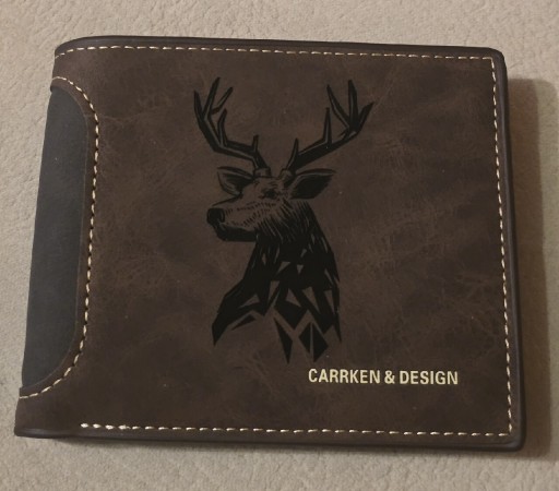 Zdjęcie oferty: Piękny portfel skórzany myśliwski JELEŃ BYK. Prezent dla DIANY, Leśnika. 