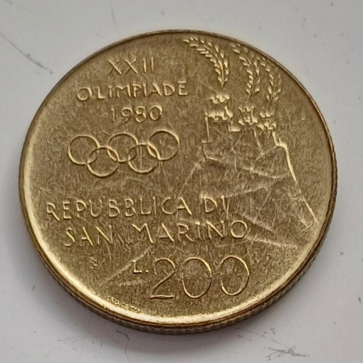 Zdjęcie oferty: San Marino - 200 lira - 1980r. 