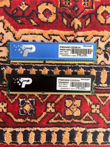 Zdjęcie oferty: Pamięć RAM DDR3 Patriot 2x4 GB (8GB)