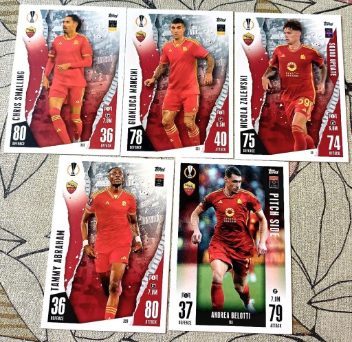 Zdjęcie oferty: 5 kart AS Roma – Topps 2023/2024 (bazowe, ale z OGNIEM!) 