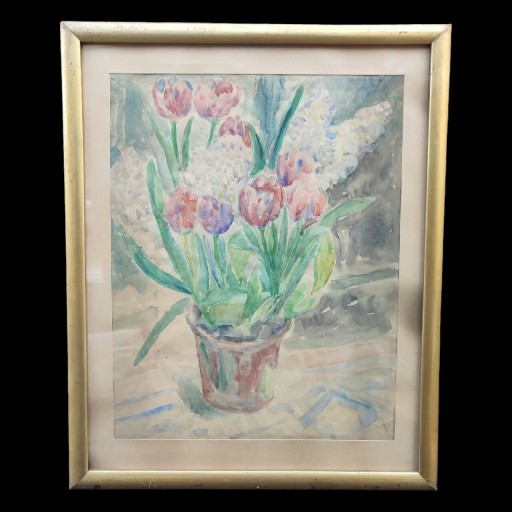 Zdjęcie oferty: Obraz akwarela Tulipany i hiacynty K. Kauzalowa 