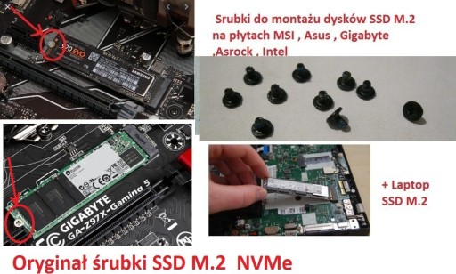 Zdjęcie oferty: Śrubki do dysku SSD M.2 NVMe MSI Asus Asrock Intel