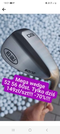 Zdjęcie oferty: Kij golfowy Wedge 60st. RED-GOLF Profesjonalny 