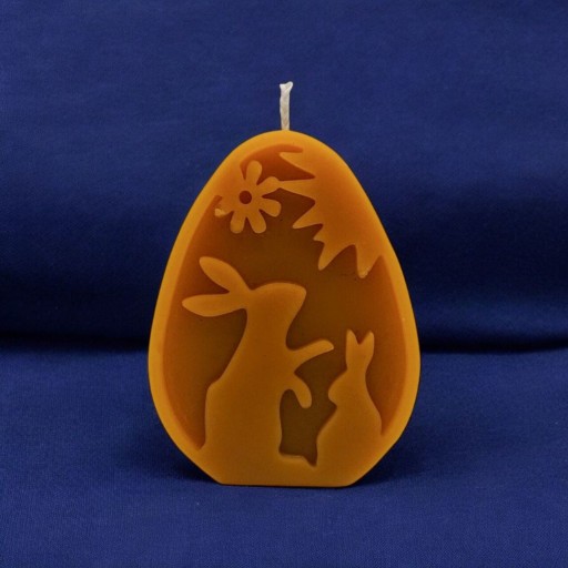 Zdjęcie oferty: Świeca z naturalnego wosku pszczelego Jajko Zajączki Zielony Świecownik