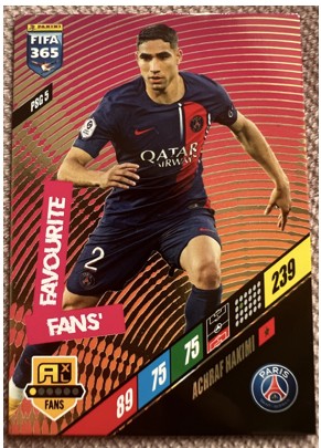 Zdjęcie oferty: PSG5 Hakimi fans karta Panini FIFA 365 2024