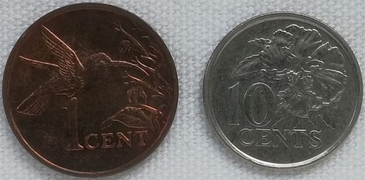 Zdjęcie oferty: Trynidad i Tobago 1 i 10 cents 2007, KM#29 i KM#31