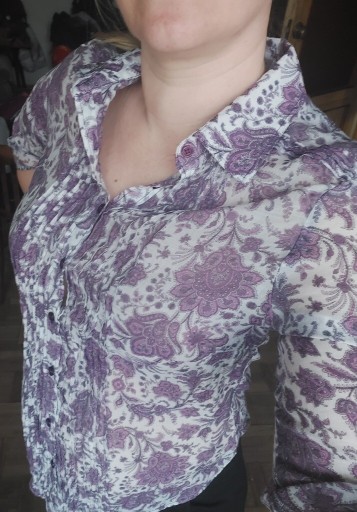 Zdjęcie oferty: Renjer bluzka damska fiolet jedwab bawełna S M hit
