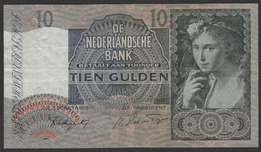 Zdjęcie oferty: Holandia 10 guldenów 1941 - 7BA