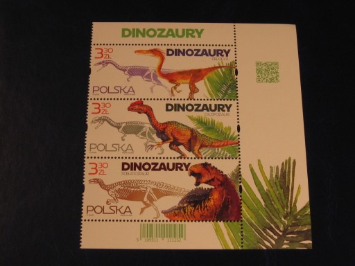 Zdjęcie oferty: Dinozaury 1/2 arkusika Fi 5109-5111**