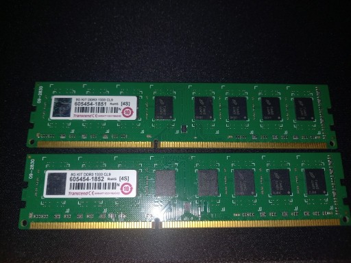 Zdjęcie oferty: Pamięć RAM DDR3 1333 CL9 Transcend 8GB KIT 2x4GB