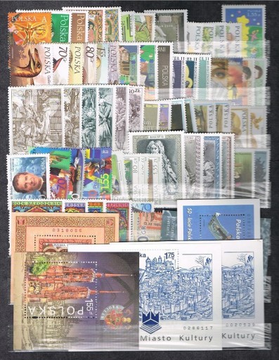 Zdjęcie oferty: Rocznik znaczków 2000**, komplet: 65 zn. i 7 bl.