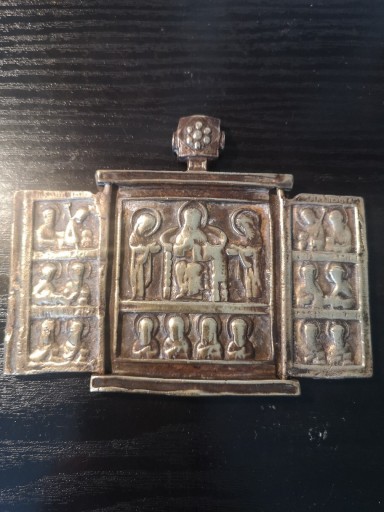 Zdjęcie oferty: Stara ikona podróżna XVII wiek Deesis(triptich) 