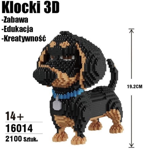 Zdjęcie oferty: Klocki puzzle 3D Jamnik Budek 2100 elementów